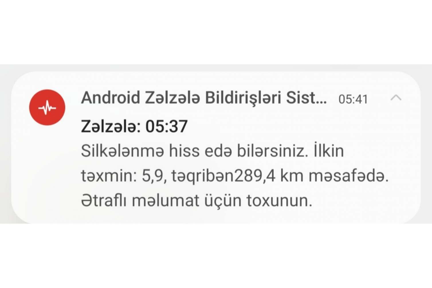 Azərbaycanda zəlzələ olub? -  Telefonlardakı bildirişlərlə bağlı rəsmi AÇIQLAMA