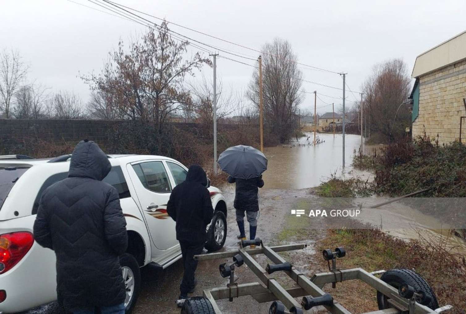 Güclü yağış Lənkəranda fəsadlar törətdi FOTO