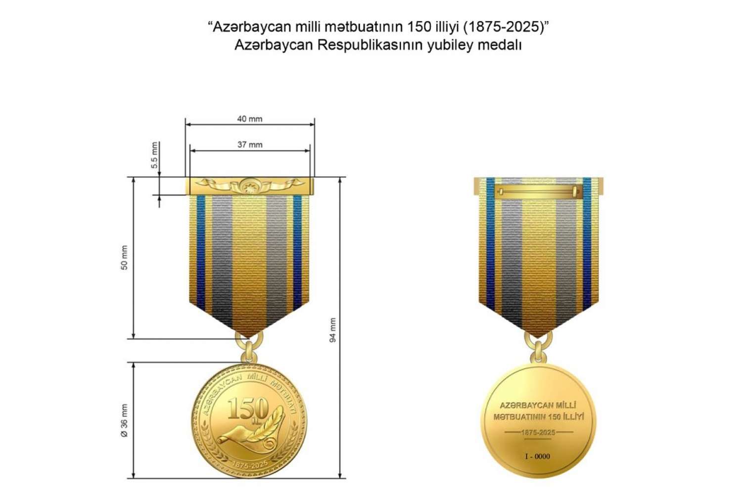 "Azərbaycan milli mətbuatının 150 illiyi (1875–2025)” yubiley medalı təsis edilib 