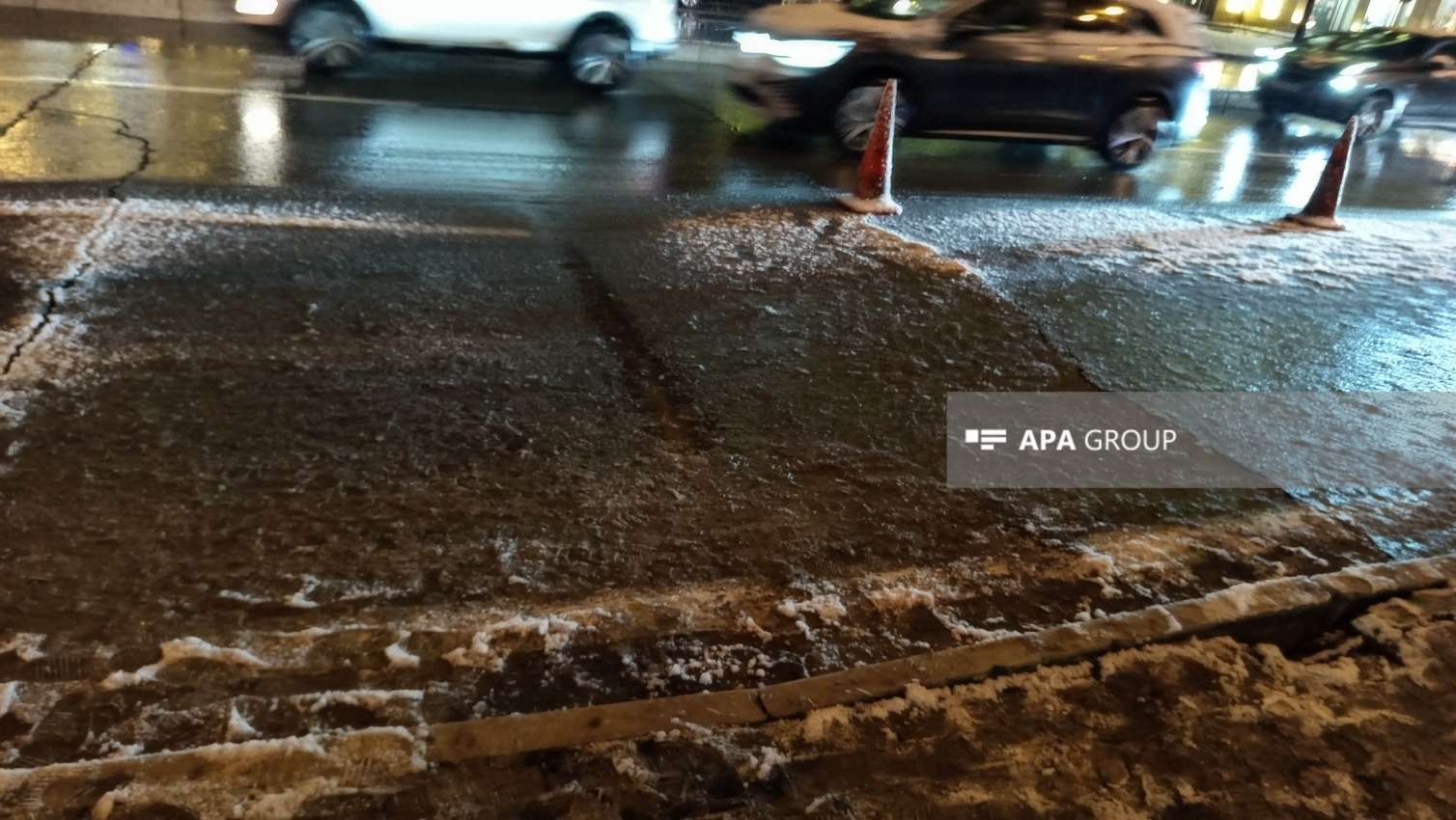 Bakıda yol çökdü - Sıxlıq yarandı - FOTO+YENİLƏNİB 