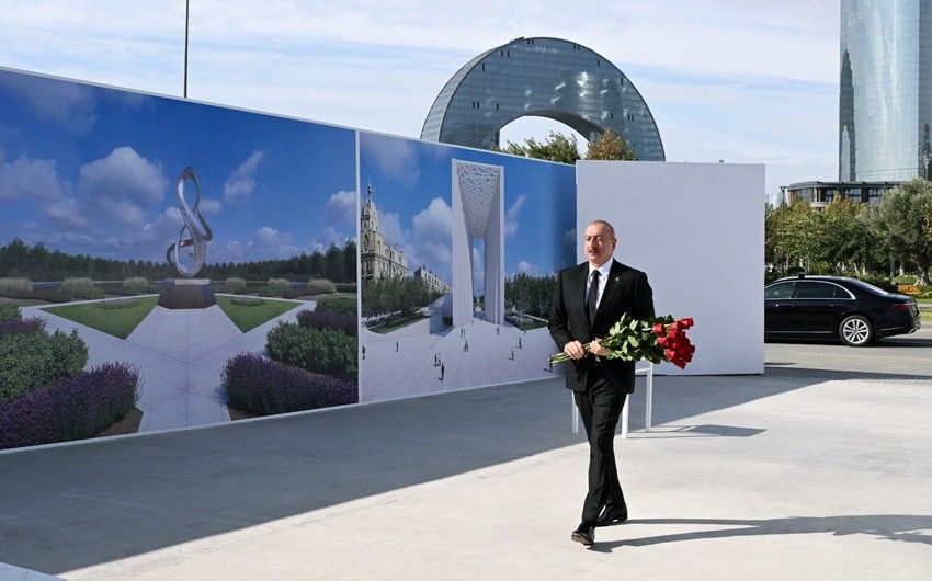 İlham Əliyev Zəfər parkında -  Yenilənib-FOTO