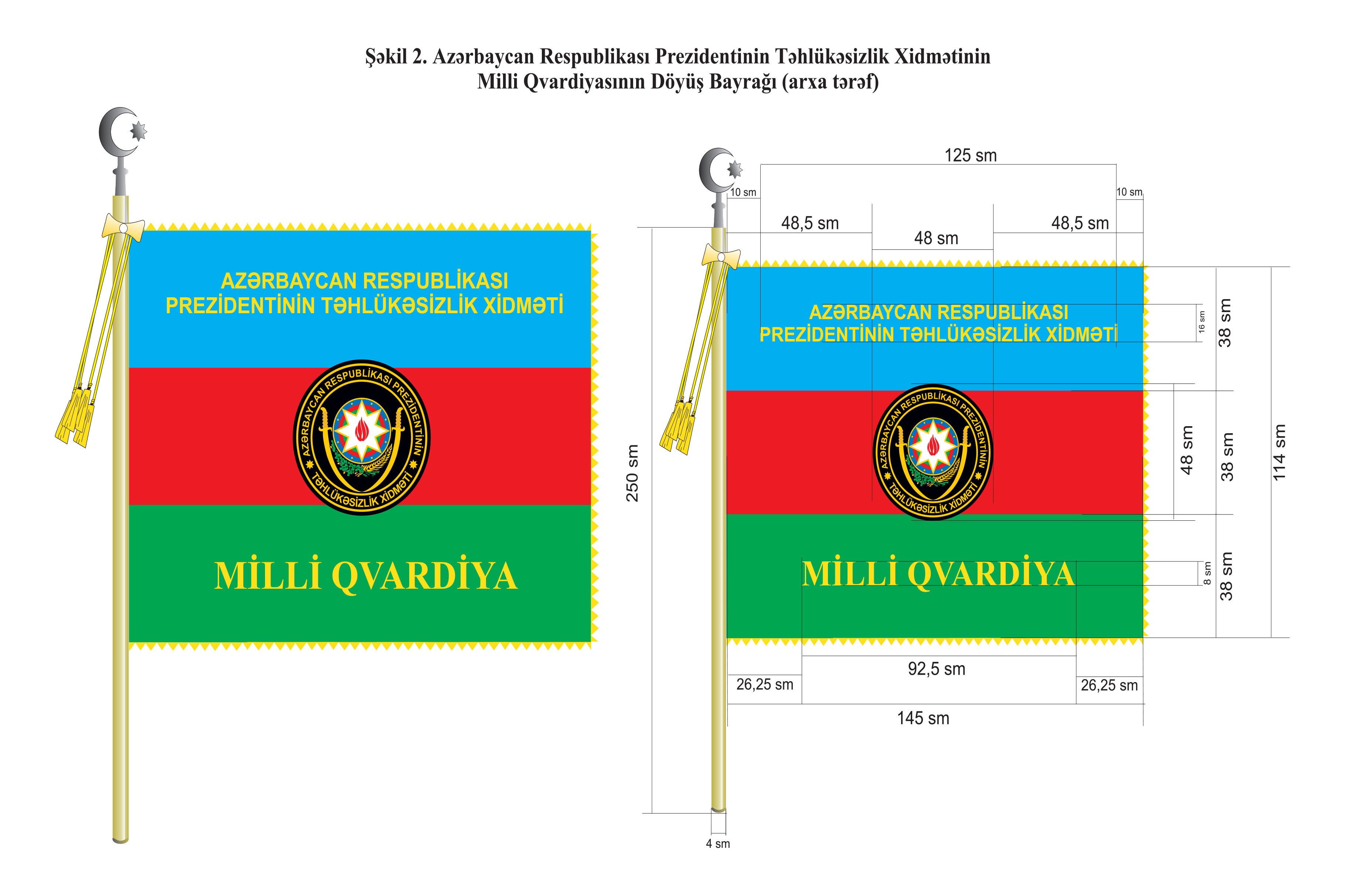 Prezident Qvardiyasının Döyüş Bayrağının təsviri təsdiqlənib - FOTO 