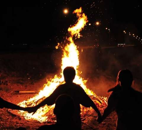 Xankəndidə bayram tonqalı qalandı 